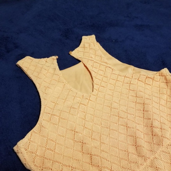 Maurices Peach Sleeveless Skater A-Line Dress Lace Overlay - Picture 4 of 10